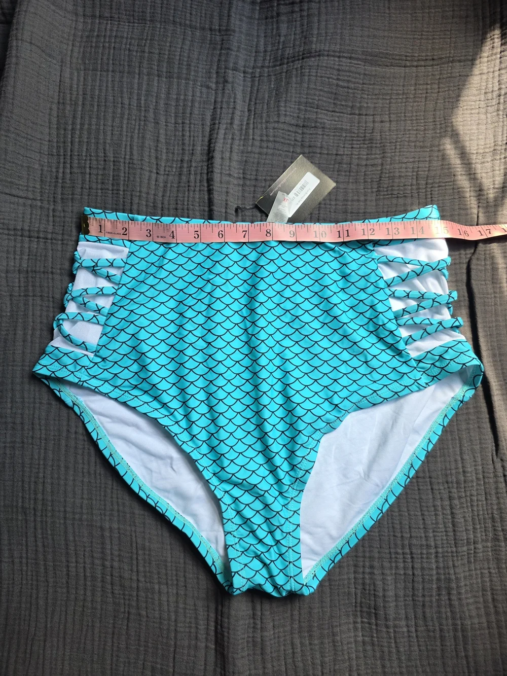 Purple & Turquoise Mermaid Scale High-Waisted Bikini Set Size XL NWT